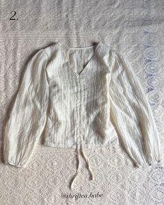 Cream Balloon Sleeve Top