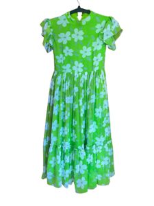 Bright Green Floral Maxi Dress