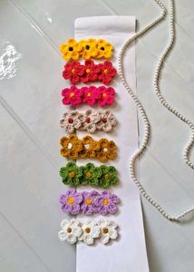 Crochet Flower Hair Clips