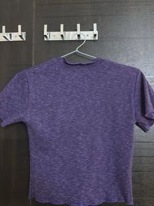 Purple Heathered Knit Top