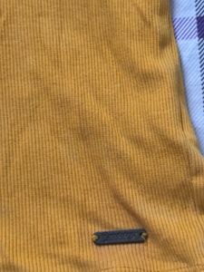 ribbed orange Mock Neck Long Sleeve Top