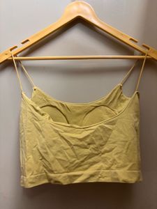 Yellow Graphic Crop Top