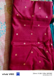 Gorgeous Teal &amp; Gold Patterned Saree