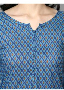 Blue Printed Kurta Set with Dupatta