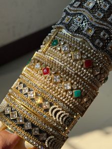 Exquisite Embellished Bangles combo Set