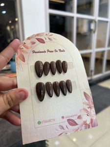 Black Mettalic Press On Nails