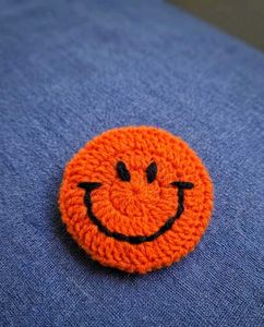 Handmade 3Pc Crochet Smiley keychain