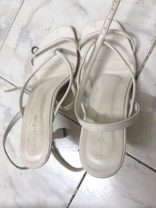 White Strappy Heeled Sandals