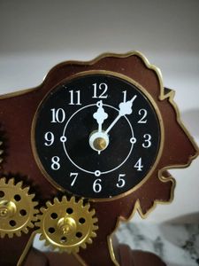 Lions Mechanical Table Clock