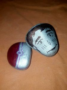Hand-Painted Anime Character Rocks