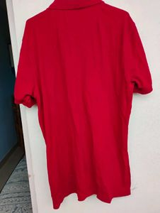 Men's Red Striped Polo Shirt