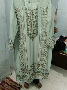 Elegant Mint Green Kurta Set with Dupatta