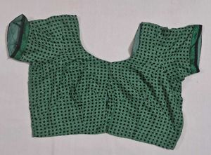Elegant Green Saree with Floral Embroidery