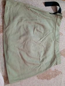Cargo Denim Skirt with Camo Panel     korean skir