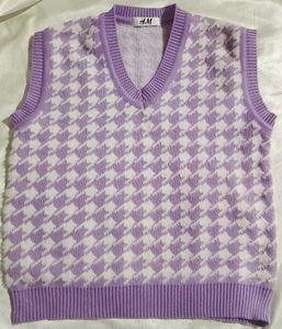 Houndstooth Knit Vest