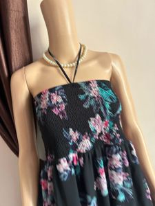 Floral Strapless Midi Dress