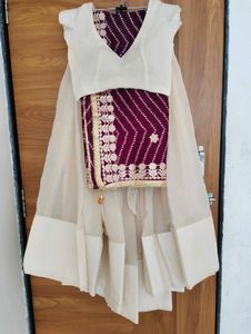 Elegant Cream &amp; Black Lehenga Set