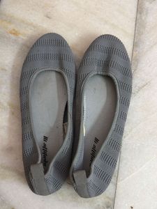 Grey Knit Ballet Flats