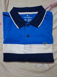Ruggers Blue Striped Polo Shirt