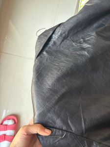 Oversized Faux Leather Blazer