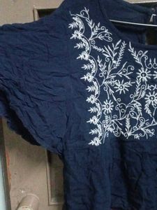 Embroidered Blue Top