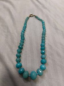 Chic Blue Beaded Necklace