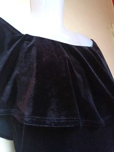 Black Velvet Off-the-Shoulder Dress