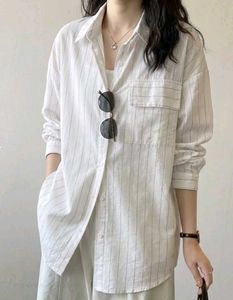 Korean Pintrest Classic Striped Button-Up Shirt