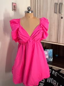 Ruffle Trim V-Neck Mini Dress