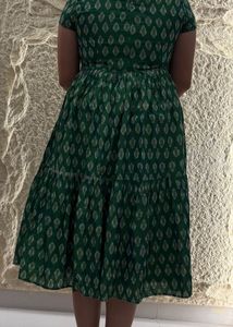 Green Ikat Printed Dress | Casual Ethnic Wear | Li