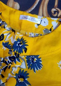 Yellow Floral Bell Sleeve Top