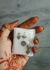 Silver-tone nose ring Set mp