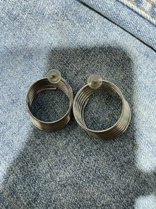 Silver Spiral Hoop Earrings
