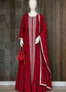 Elegant Maroon Ethnic Gown