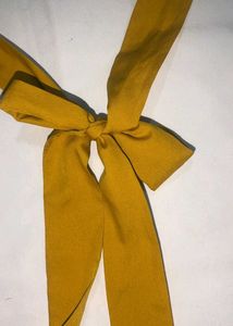 Yellow Crop Top with Tie Detail