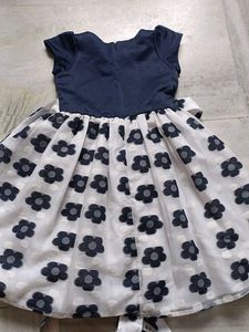Girls Navy Blue Floral Dress