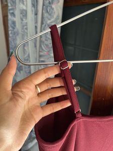 Maroon Spaghetti Strap Maxi Dress