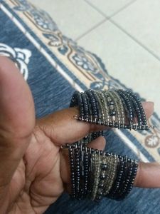 Beaded Bangle Bracelet 2 piece