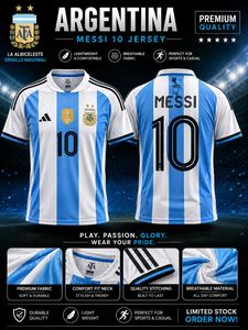 Argentina Messi 10 Football Jersey