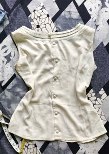 Elegant Cream Sleeveless Top