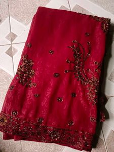 MAROON Designer SILK BLEND SAREE