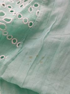 Cyan Embroidered Casual Kurta (Women)