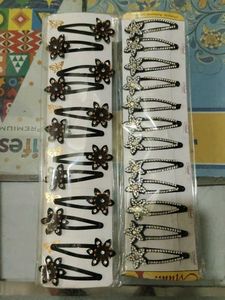 Sparkling Flower & Star Hair Clips Set