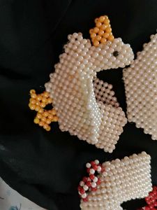 Beaded Duck &amp; Chicken miny toy