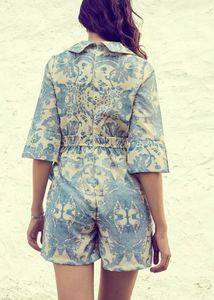 Boho Print Wrap Romper