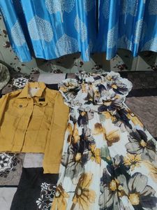 Stylish Floral Print Dress with Jacket