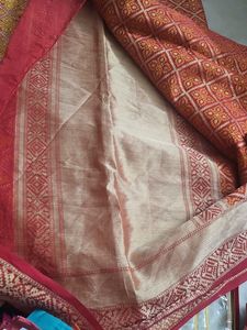 Red &amp; Gold Patterned Fabric
