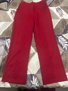 Classic Red and charcoal wide Leg Pants