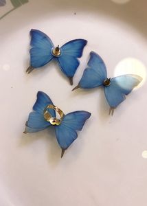 New Combo Of Blue Butterfly Earrings And Ring