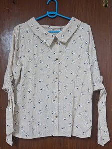 Floral Print Button-Down Top